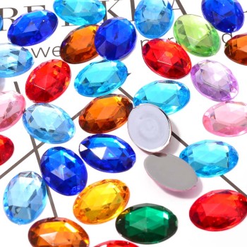 Oval Flatback Acrylic Rhinestones | acrylic rhinestones | plastic rhinestones | sew on acrylic gems
