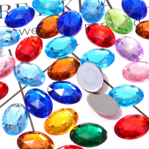 Oval Flatback Acrylic Rhinestones | acrylic rhinestones | plastic rhinestones | sew on acrylic gems
