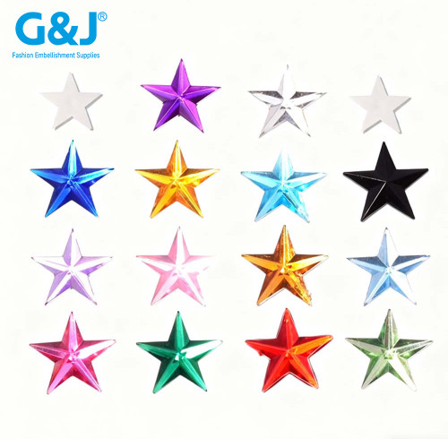 Five-pointed star Flatback Acrylic Rhinestones  | acrylic rhinestones | plastic rhinestones | sew on acrylic gems