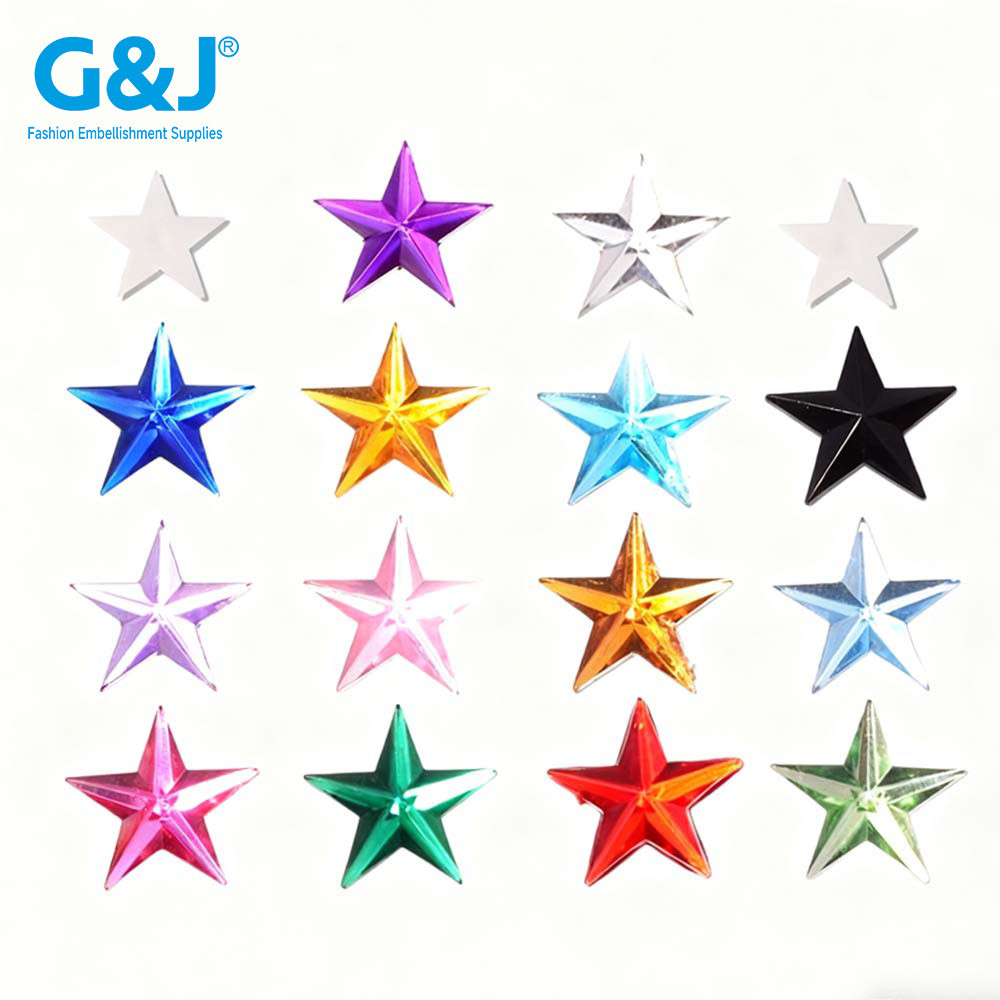 Five-pointed star Flatback Acrylic Rhinestones | acrylic rhinestones | plastic rhinestones | sew on acrylic gems