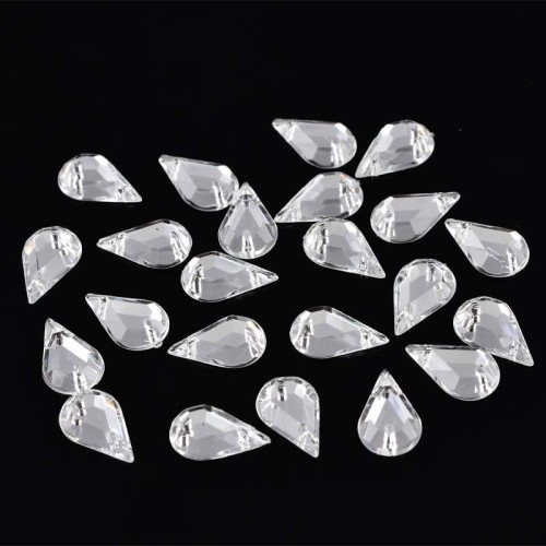 Drop 2 Hole Flatback Rhinestone | acrylic rhinestones | plastic rhinestones | sew on acrylic gems