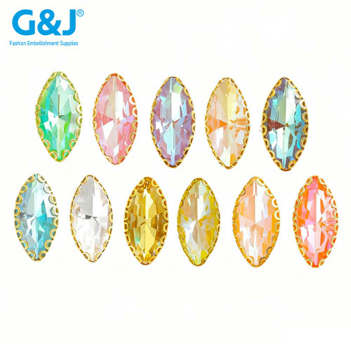 Beveled Glass Marquise Rhinestone| accessory claw stone | jewelry accessorie | sew on rhinestones