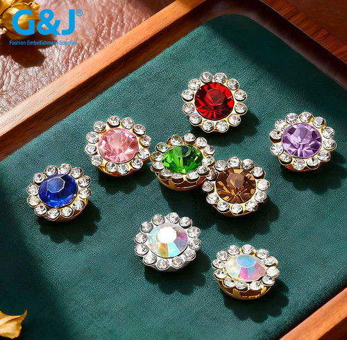 Round Sunflower Claw Rhinestones | accessory claw stone | jewelry accessorie | sew on rhinestones