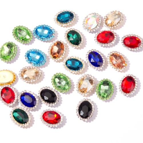 Oval Sunflower Claw Rhinestones | accessory claw stone | jewelry accessorie | sew on rhinestones