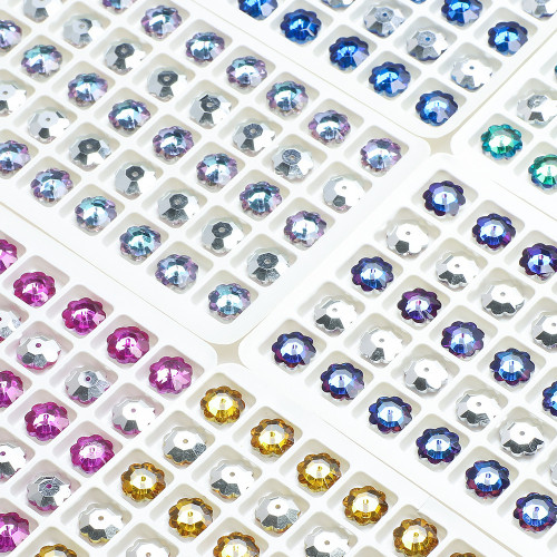 Plum bossom Sew-on Glass Rhinestones  | Triangular hand sewing awl | jewelry accessorie| acrylic gemstones flat back