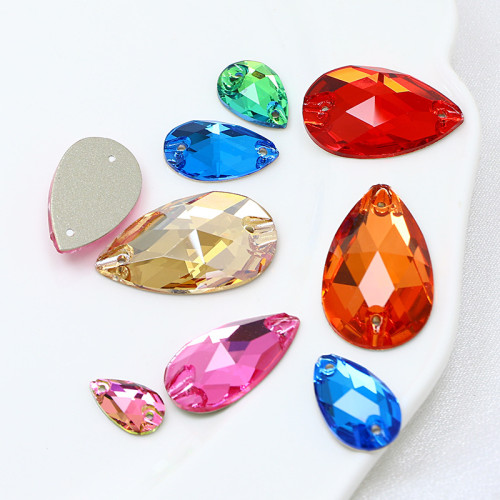 Drop Sew-on Glass Rhinestones | Triangular hand sewing awl | jewelry accessorie | sew on rhinestones |acrylic gemstones flat back