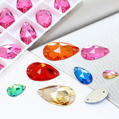 Drop Sew-on Glass Rhinestones | Triangular hand sewing awl | jewelry accessorie | sew on rhinestones |acrylic gemstones flat back