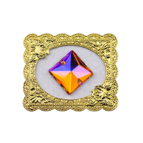 Square Sew-on Glass Rhinestones| Triangular hand sewing awl | jewelry accessorie | sew on rhinestones |acrylic gemstones flat back