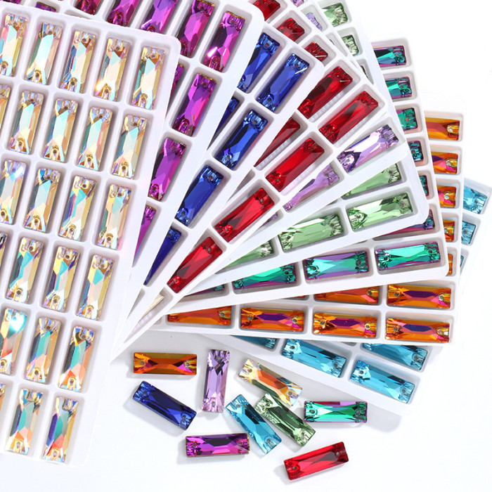 long strip Sew-on Glass Rhinestones | Triangular hand sewing awl | jewelry accessorie | sew on rhinestones |acrylic gemstones flat back