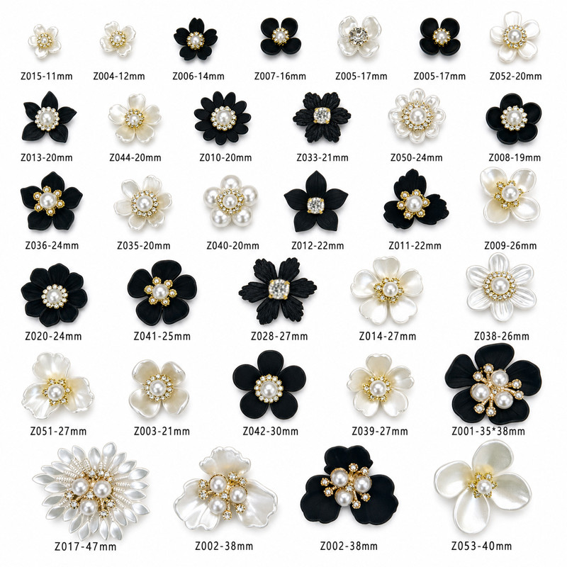 Pearl flower rhinestone embellishments for clogs