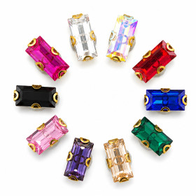 G&J Wholesale  Baguette Sew-On Glass 4D Claw Rhinestones
