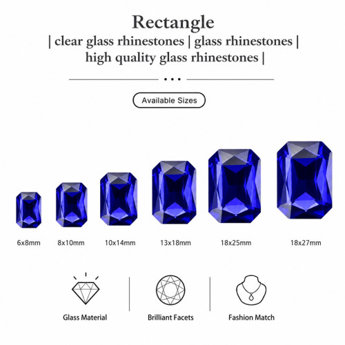 Rectangle | clear glass rhinestones | glass rhinestones high quality glass rhinestones |