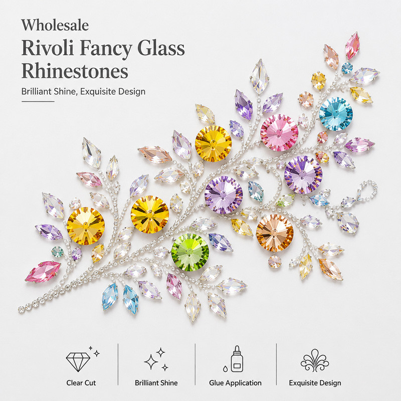 Wholesale Rivoli Fancy Glass Rhinestones for Garment Shoes Bags and Fashion Decoration