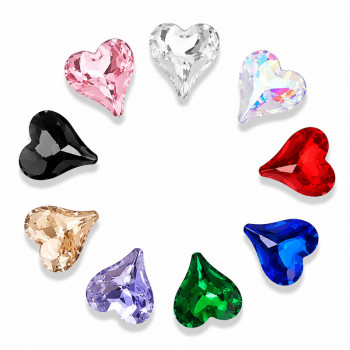 Tilted Heart | clear glass rhinestones | glass rhinestones high quality glass rhinestones |