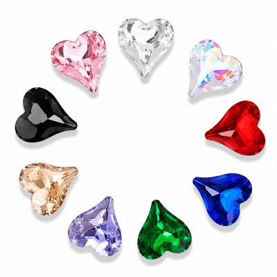 Tilted Heart | clear glass rhinestones | glass rhinestones high quality glass rhinestones |