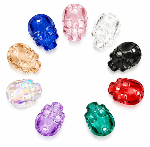 G&J Wholesale Skull Glass Sew-On Stone