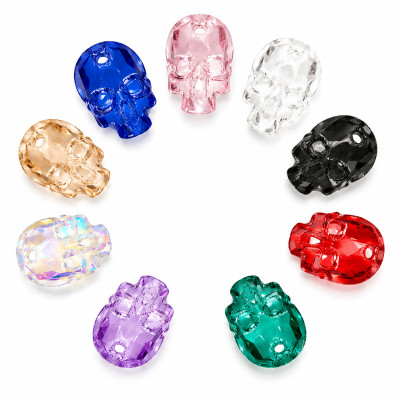 G&J Wholesale Skull Glass Sew-On Stone