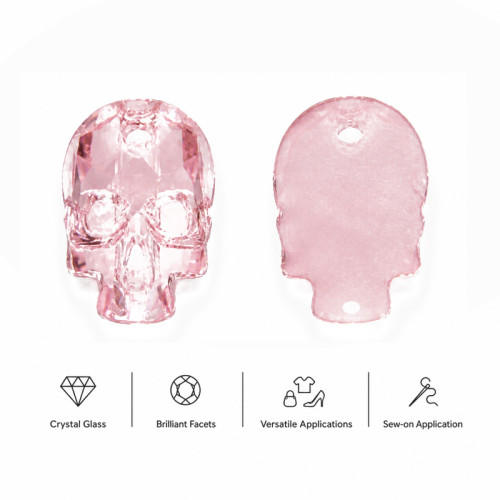 G&J Wholesale Skull Glass Sew-On Stone