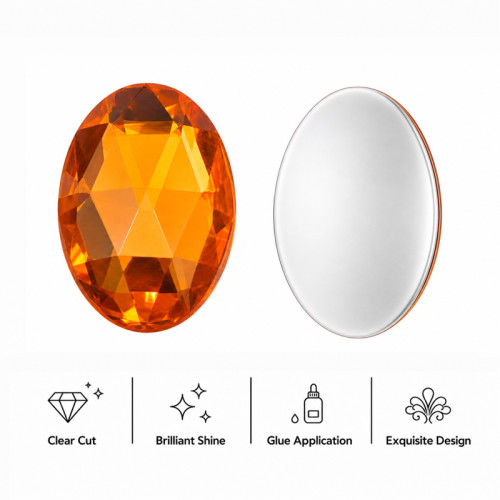 Oval Chamfered Acrylic Rhinestones for Garments, Shoes and Bags