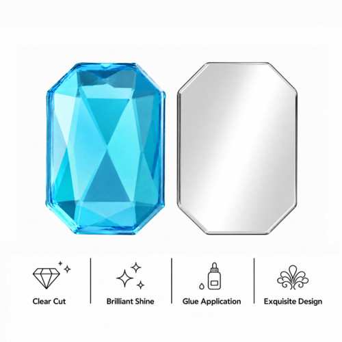 Rectangle Chamfered Acrylic Rhinestones for Garments, Shoes and Bags