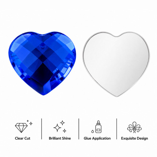 Heart Cabochon Acrylic Rhinestones