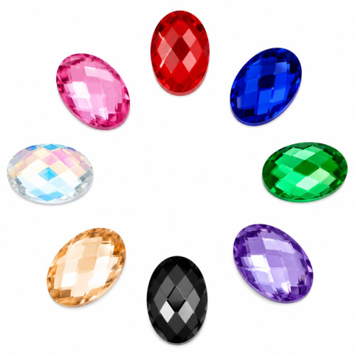 Oval Cabochon Acrylic Rhinestones