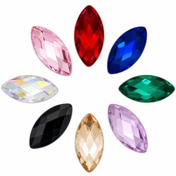 Navette Cabochon Acrylic Rhinestones