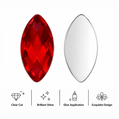 Navette Cabochon Acrylic Rhinestones