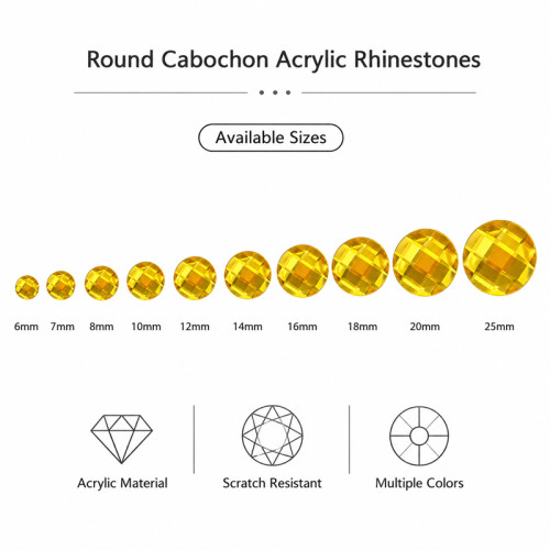 Round Cabochon Acrylic Rhinestones