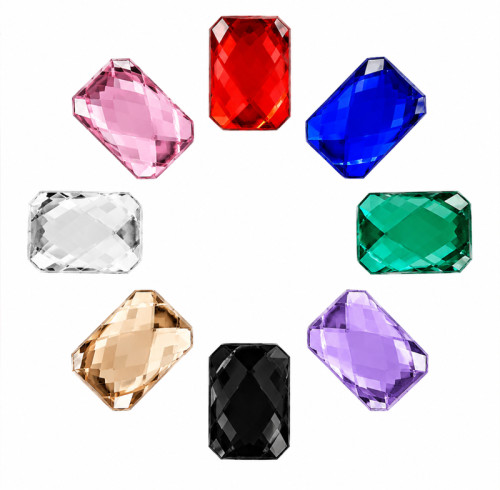 Rectangle Cabochon Acrylic Rhinestones
