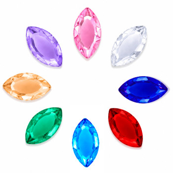 Flat Cut Navette Acrylic Rhinestones