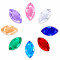 Flat Cut Navette Acrylic Rhinestones