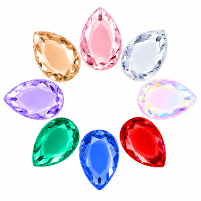 Flat Cut Tear Drop Acrylic Rhinestones