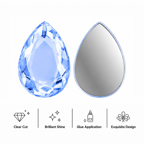 Flat Cut Tear Drop Acrylic Rhinestones