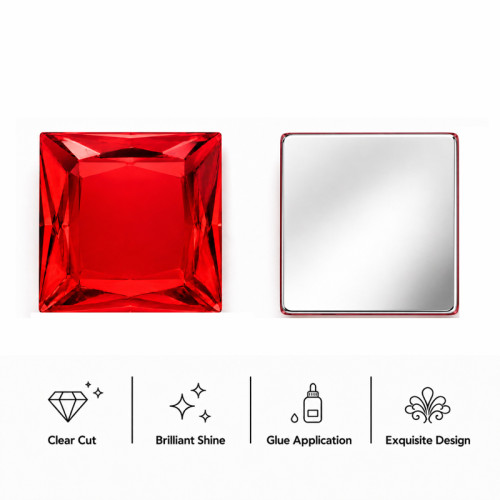 Flat Cut Square Acrylic Rhinestones
