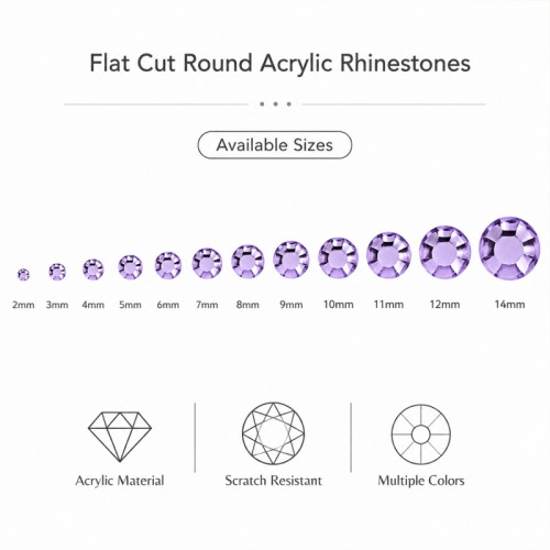 Flat Cut Square Acrylic Rhinestones