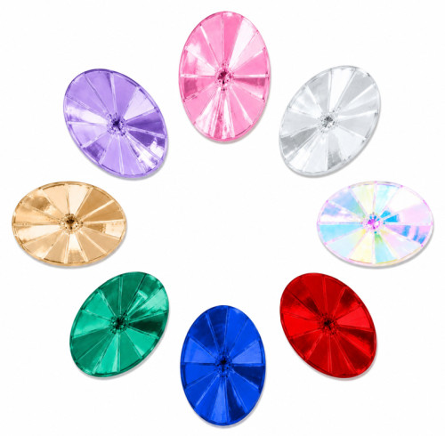 Oval Rivoli Faceted Acrylic Rhinestones