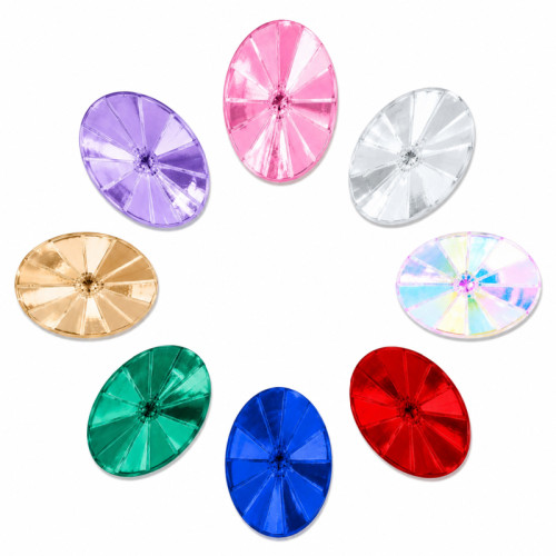 Oval Rivoli Faceted Acrylic Rhinestones