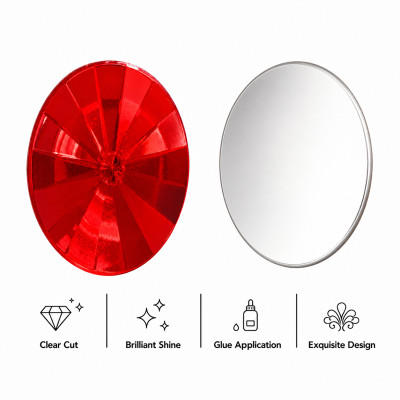Oval Rivoli Faceted Acrylic Rhinestones