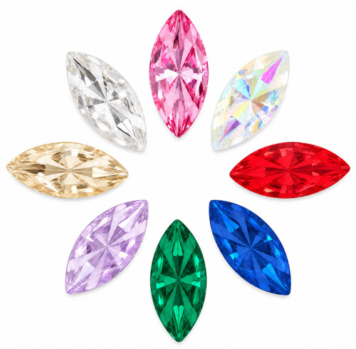 Wholesale Navette Pointed Back Acrylic Rhinestones