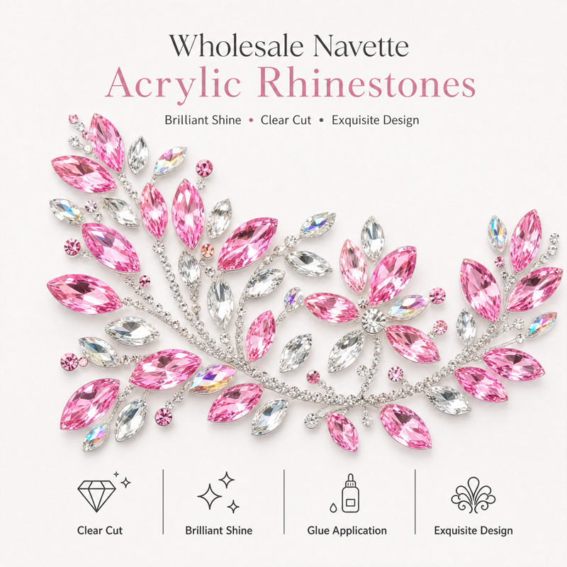 Navette pointed back acrylic rhinestones for toys, dancewear, stage costumes and accessories