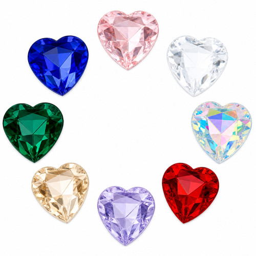 Wholesale Heart Pointed Back Acrylic Rhinestones