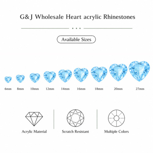 Wholesale Heart Pointed Back Acrylic Rhinestones