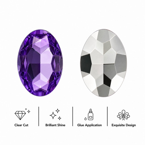 Wholesale Oval Pointed Back Acrylic Rhinestones