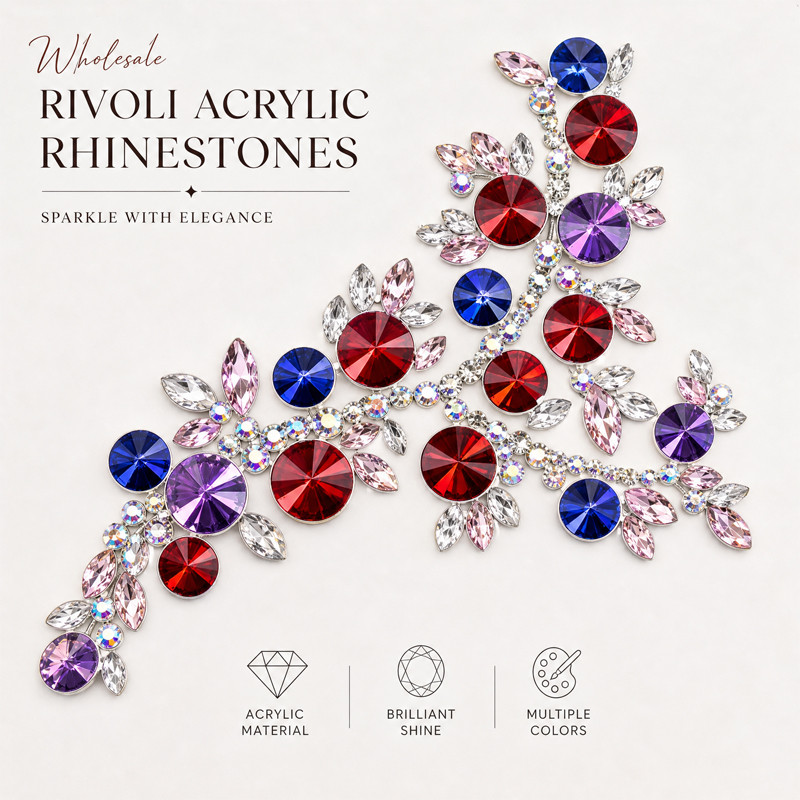 Rivoli pointed back acrylic rhinestones for toys, dancewear, stage costumes and accessories