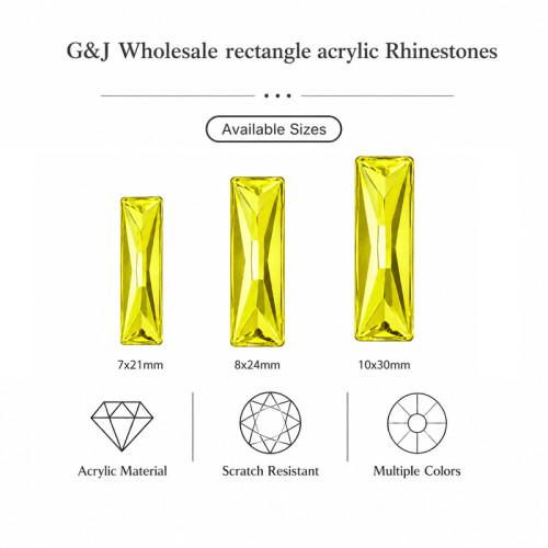 Wholesale Rectangle Pointed Back Acrylic Rhinestones