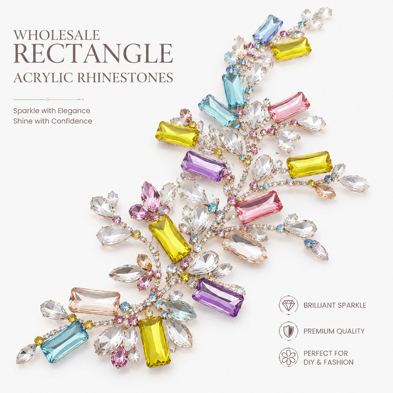 Rectangle pointed back acrylic rhinestones for toys, dancewear, stage costumes and accessories