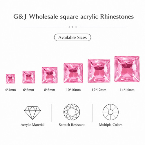 Wholesale Square Pointed Back Acrylic Rhinestones