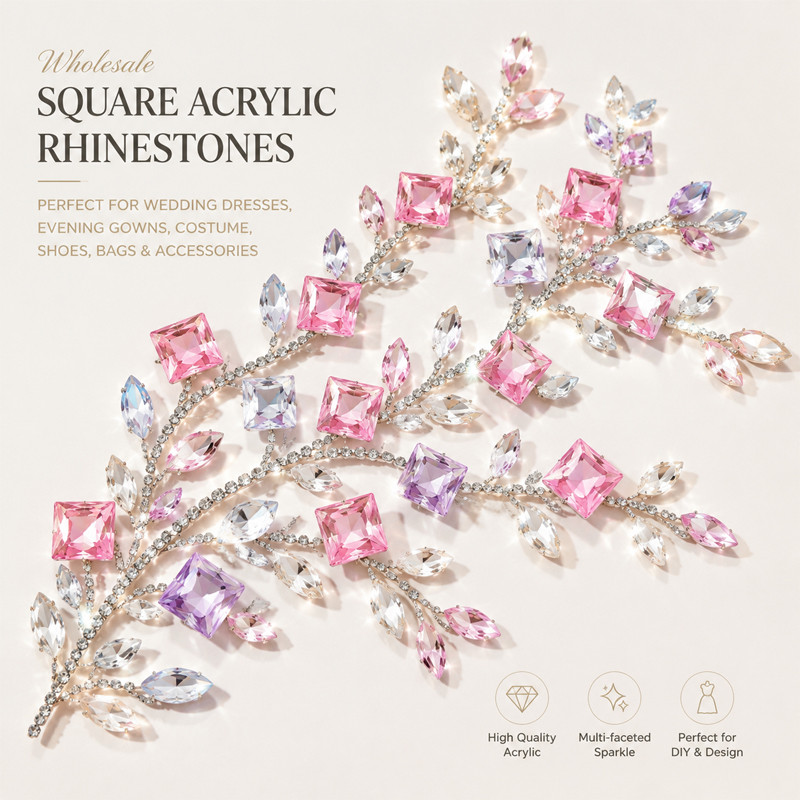 Square pointed back acrylic rhinestones for toys, dancewear, stage costumes and accessories