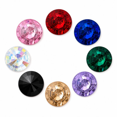 Wholesale Round Pointed Back Acrylic Rhinestones